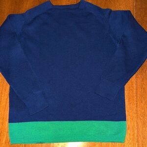 80s Colorblock Square Neck | Royal Blue, Kelly Green Sweater 100% Wool | Men’s L
